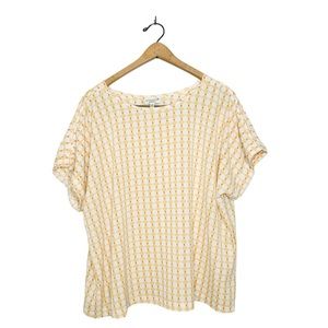 Studio‎ B by Bobeau Lightweight Colorful Yellow Boxy Short Sleeve Top Plus 1X